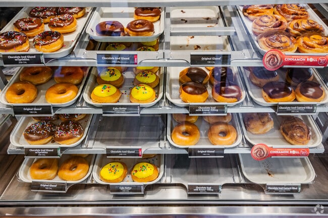 Krispy Kreme in Woodstock is a popular place to have donuts and coffee in the neighborhood.
