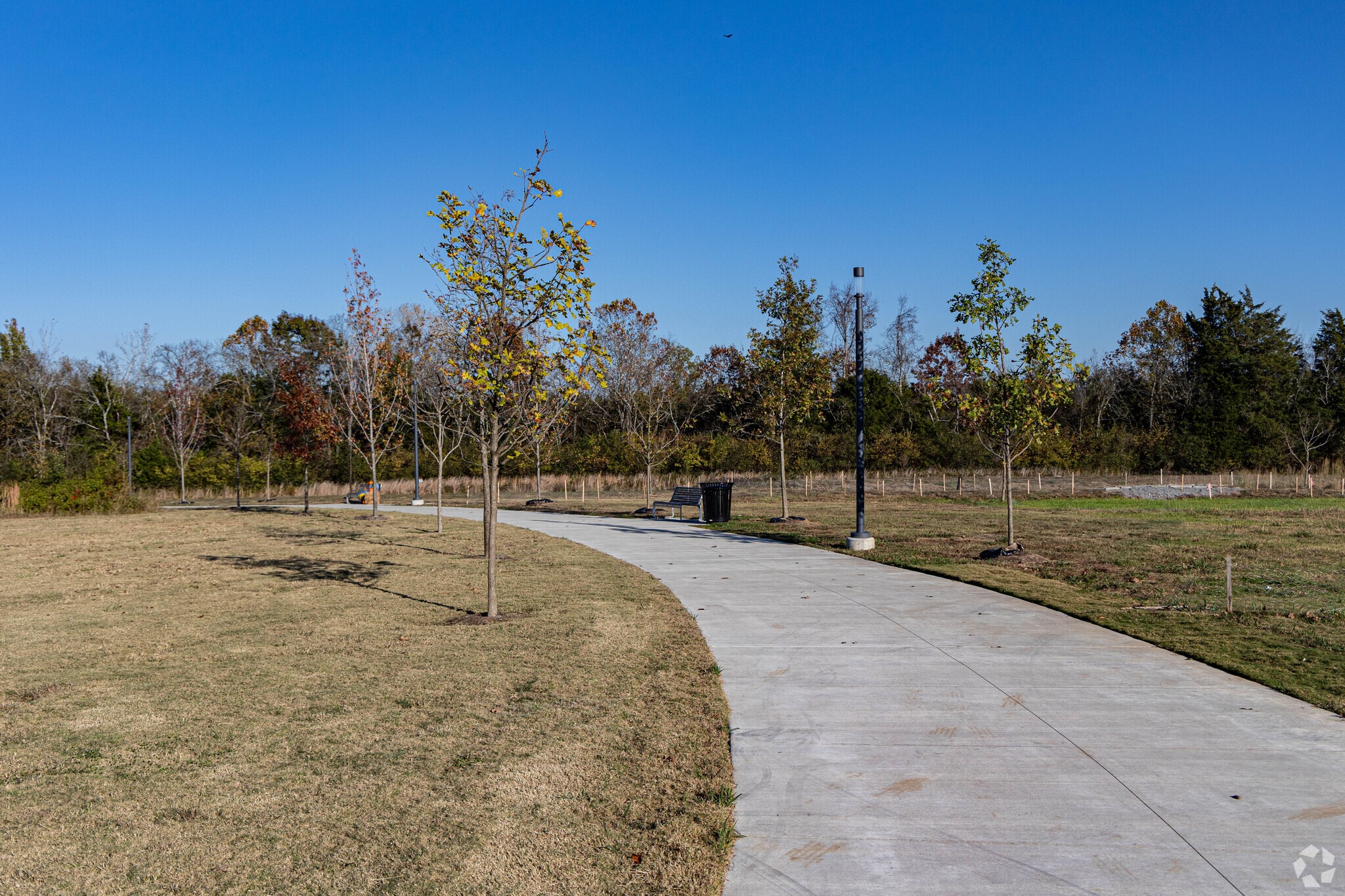 The residents of Summerfield Village can enjoy walking at Mill Ridge Park.