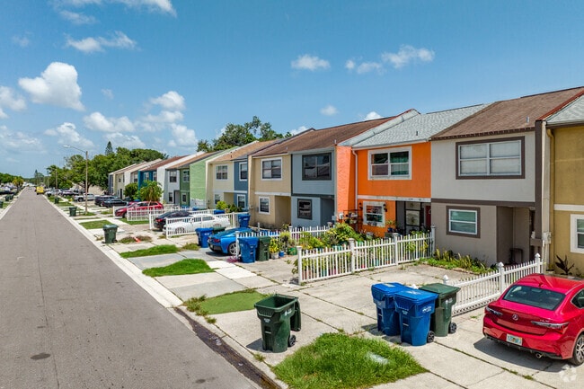 Bright and colorful townhomes are a popular housing option in Largo Paradise Island.