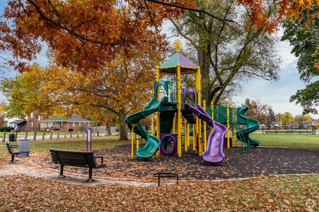 Children will enjoy the newly installed playscape at Wish Egan Field in Mohican Regent.