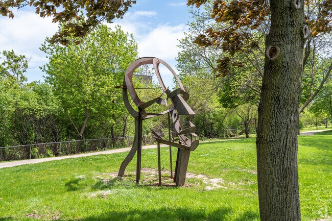 There are all types of sculptures at the Skokie Northshore Sculpture Park in Southeast Skokie.