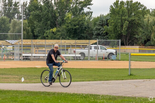 Brunsdale Park has ball parks and pickleball courts right in the middle of the neighborhood.