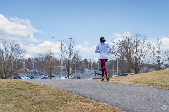 The Huckleberry Trail connects downtown Christiansburg to Virginia Tech in Blacksburg to the north.