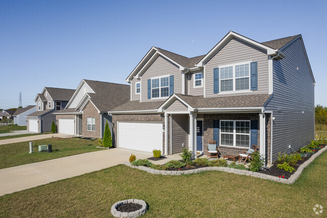Poplar Grove in Indianapolis has new multi-level homes with architectural detail.