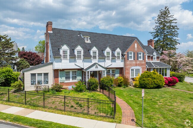 Wynnewood’s historic twin homes, constructed in the early 1900s, feature classic stonework and timeless architectural details.