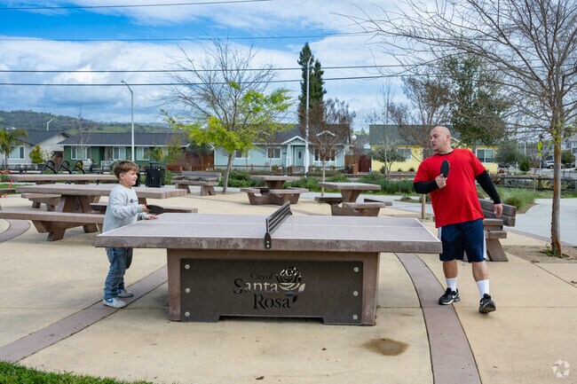 Coffey Park includes many fitness attractions for Fulton families including ping pong.