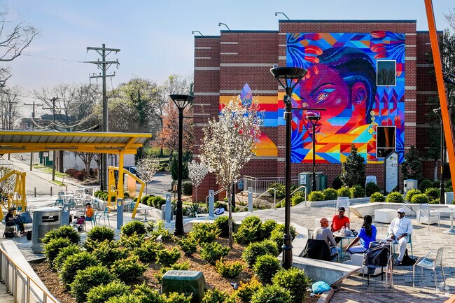 Local residents love to meet up at Five Points Plaza.