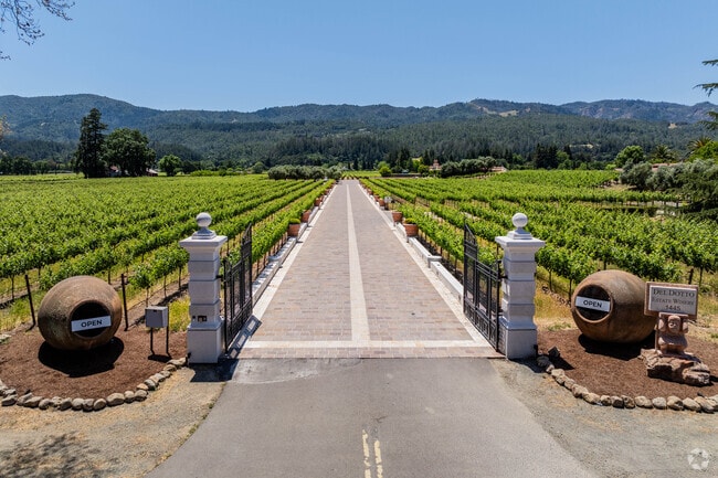 Decadent wineries such as Del Dotto are abundant in Saint Helena.