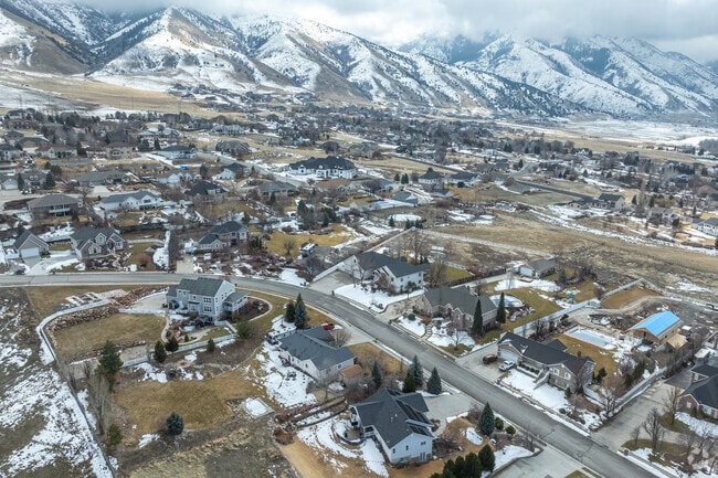 Spacious homes are nestled into the mountainside in North Logan.