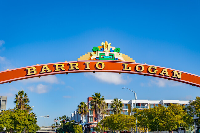 Barrio Logan is a blend of commercial and residential with unique art everywhere.