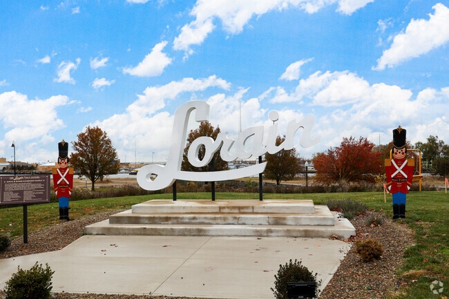 Visit the Lorain script sign, just off of Broadway, in downtown Lorain.