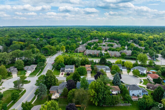 The neighborhood of East Naperville is characterized by its well-maintained houses.
