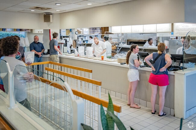 Residents of Rose Hill visit Bodo's Bagels for coffee and fresh made bagels.
