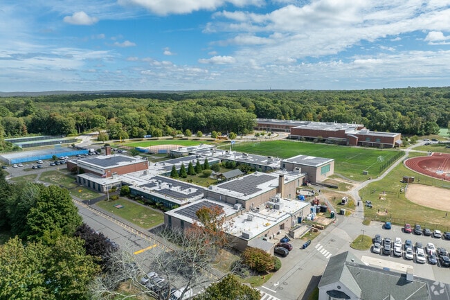 Old Lyme High School has a large campus full of athletic fields.