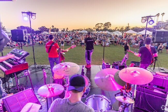 Music at sunset at the Safety Harbor Wine Festival is one of the local favorite events.