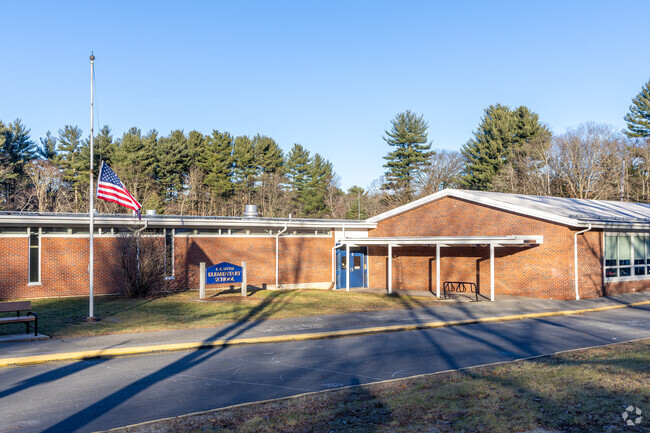 The exterior of the E Ethel Little School in North Reading, MA.