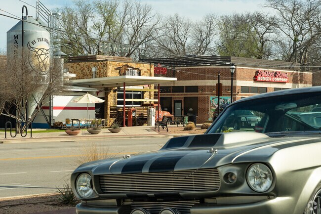 Visit The Backyard in Downtown Mansfield for endless choices of food, drinks and games.