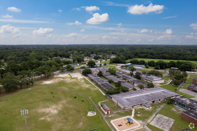 Sallye B. Mathis Elementary School seen from above.