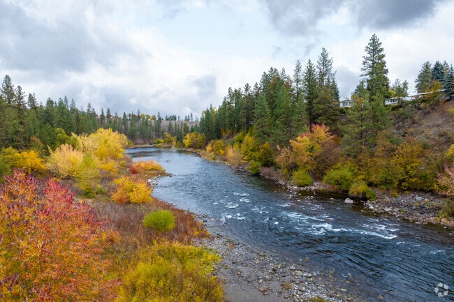 The Spokane river runs along the West Central neighborhood.