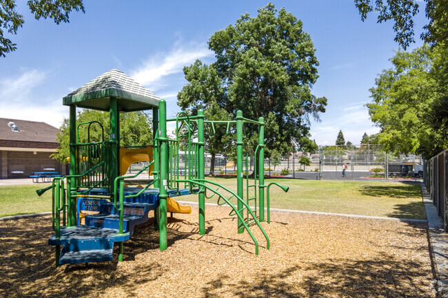 Students enjoy the playgrounds at Liberty Elementary School in Northeast Fresno.