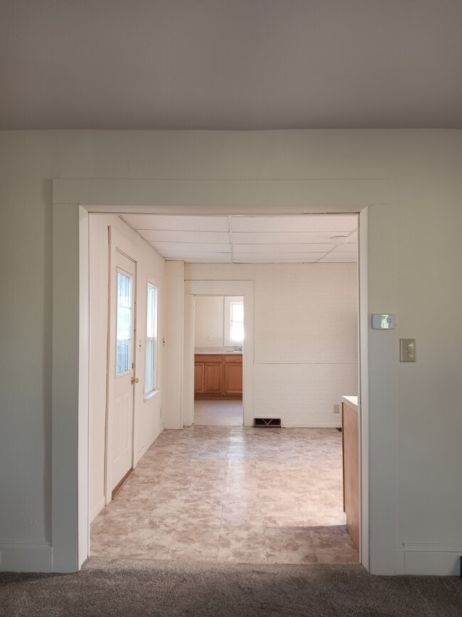 Kitchen, utility room from living room