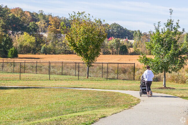Harmony Grown-Town Center includes paved trails for walking and outdoor recreation.