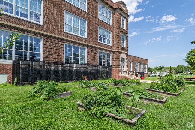 Liberty Memorial Central Middle School has a small community garden.