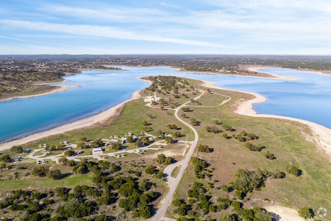 Locals of Canyon Lake frequent Potters Creek Park for boating, swimming, and fishing.