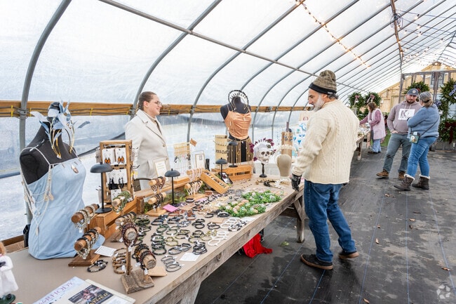 Locals enjoy the festive fun at the annual Sip and Shop in South Kingstown, RI.