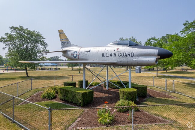 Brookfield's Ehlert Park has a F-86L Sabre jet memorial from WW2.