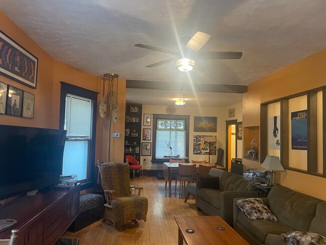 Living room and dining room.