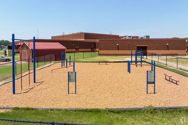 You will find an obstacle course at Desoto Central Elementary. School.