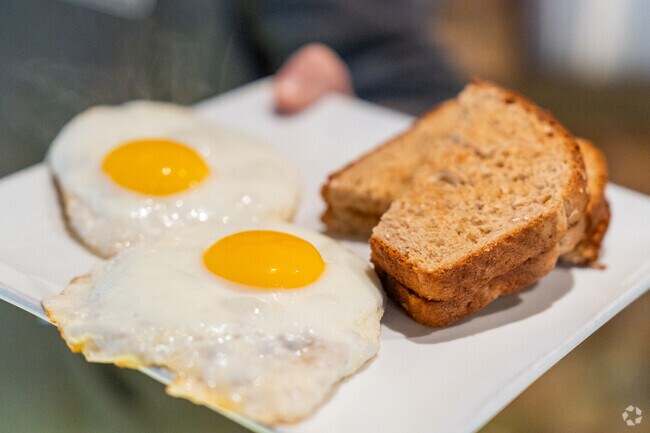 Sunny side up with multi grain toast is a favorite at The Market Cafe in Longswamp.