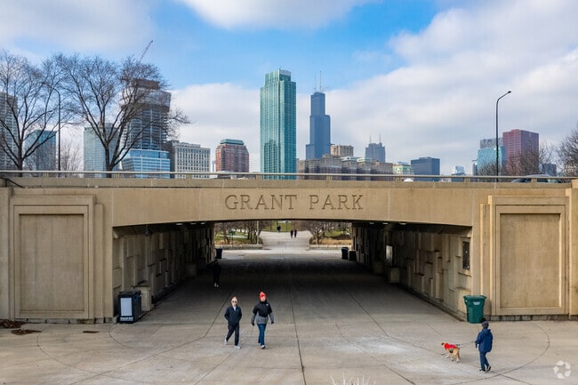 Grant Park is a great place to take a walk near Printers Row.
