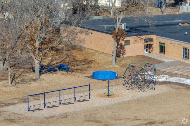 Roosevelt Elementary School has multiple playgrounds.