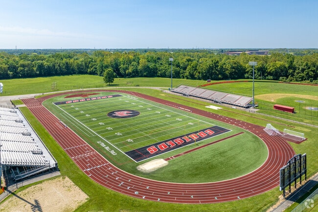 Groveport Maddison High School features a football stadium.
