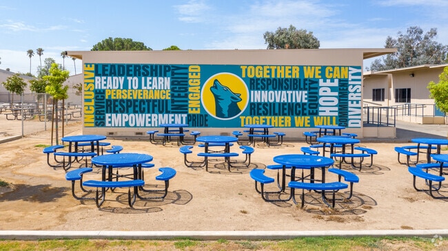 Art and eating area at University Heights Middle School.