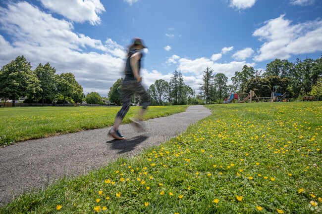 Residents enjoy the trails at Autumn Ridge Park in Triple Creek, Beaverton.