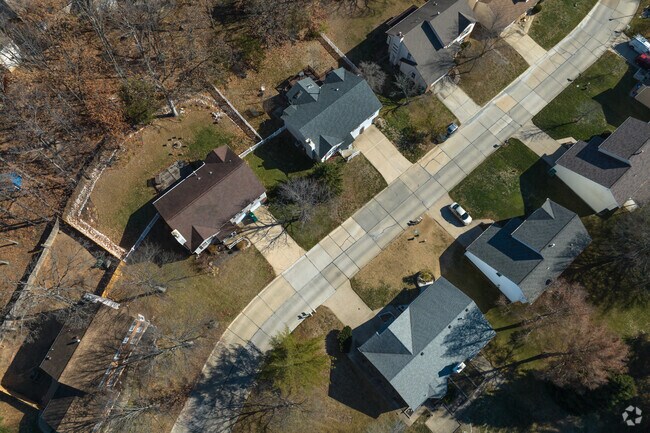 Barnhart has subdivision-style gridded streets with ample green space between lawns.