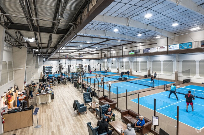 Play pickleball on the state-of-the-art courts at the Pickleball Hall in Sayville.