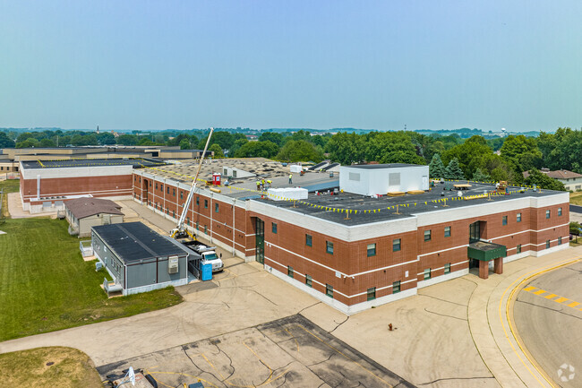 Waunakee Middle School, with its side entrance.