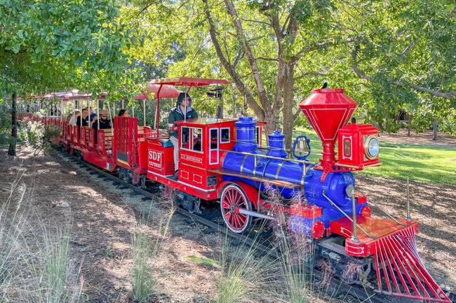 Astrodome families can head to Herman Park to ride the iconic park train.