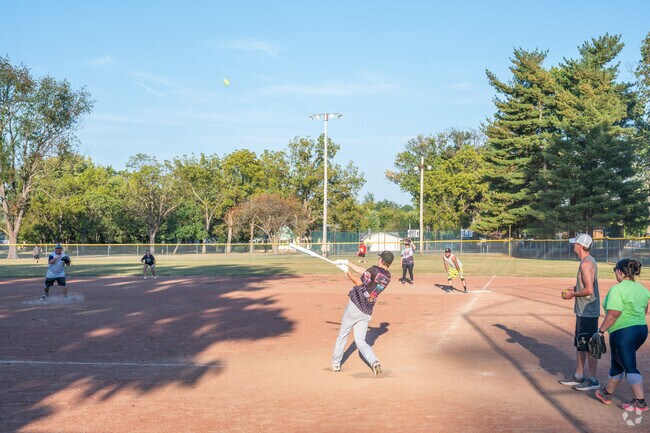 Residents of 12 Points can join a coed softball league at Spencer F. Ball Park.