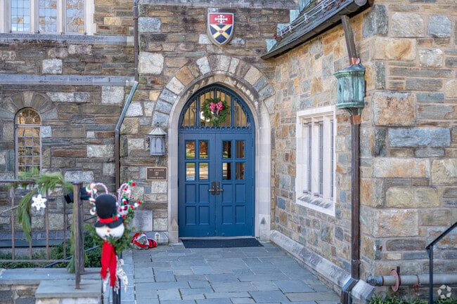 A festive entrance greets students attending St. Albans School in Washington, DC.