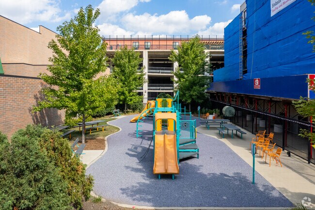 Saint Luke Academy features a fenced-in playground for students to enjoy at recess.
