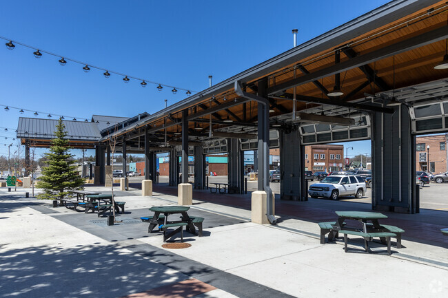 Spies Riverfront Park has a large pavilion and hosts events such as the Fergus Falls famers market.