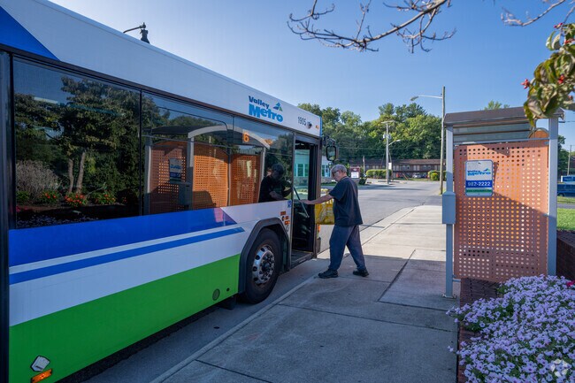 Buses run frequently through-out the neighborhood of Mecca Gardens.