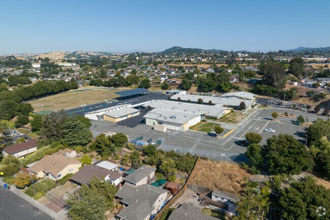 An elevated view of Tara Hills Elementary School in San Pablo.