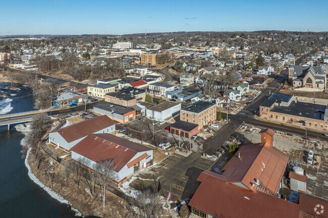 The Baraboo River cuts through town, and is over 100 miles long.