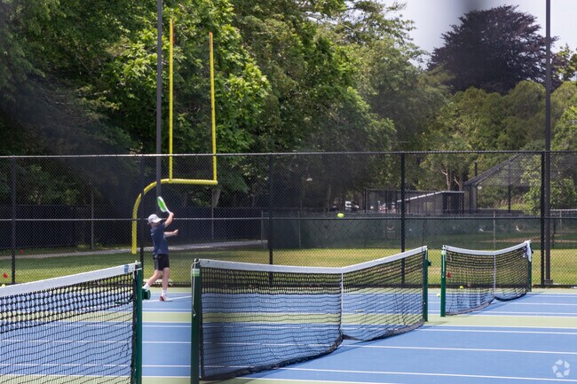 Go practice your tennis swing at Herrick Park in East Hampton.